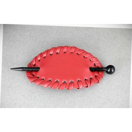 Perfect Hairstyle with Our Hair Accessories - D Red Faux Leather Slide Hair Pin Stick Barrette Accessory Hairpin Whip Stitched Fashionable Hair Accessory Hair Jewelry Accessories for Lady Women