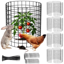 Metal Plant Protector from Animals, 15 Pcs 13'' x 13'' Sturdy Plant Cages with Matching Ground Spikes and Nylon Ties, Keep Animals Out for Plants, Shrubs, Vegetables and Flowers