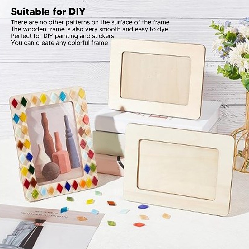 3Set DIY Wooden Picture Frame Making Kit Unfinished Solid Wood