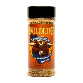 Wildlife Seasonings Longhorn Steak – Big & Bold Flavor for Beef, Pork, Chicken, and Vegetables for a Savory Finish | Steak Marinade & Dry Rub Seasoning for Grilling | 6.0 oz Bottle