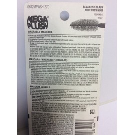 Maybelline the MEGA PLUSH BLACKEST BLACK 270 Washable MASCARA NEW.