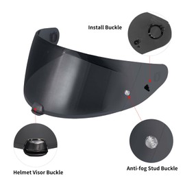 Helmet Visor for i10/Hj-31/i70, Motorcycle Helmet Visor, UV Protection Helmet Visor, Motorcycle Wind Protection Helmet Lens Visor, Motorcycle Helmet Visor Replacement (Black)