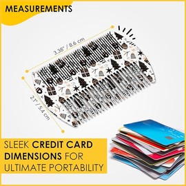 STONLI STONLI Metal Beard & Moustache Comb for Men C Compact Credit Card Size, Pocket-Friendly, Lightweight 31.4g (Tree)