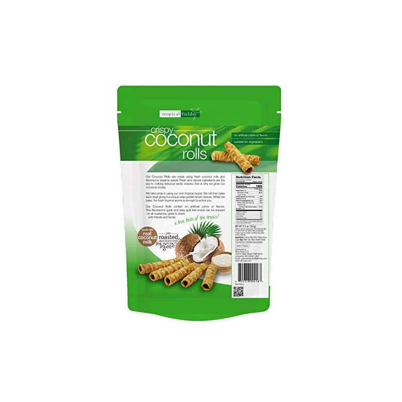 Tropical Fields Crispy Coconut Rolls (9.3oz) - Organic, Gluten Free,