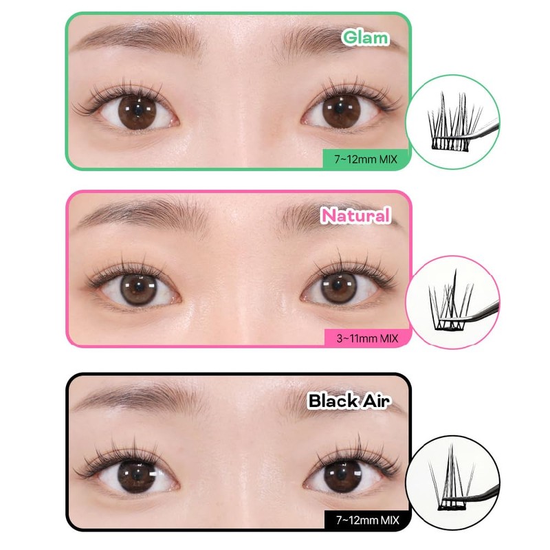No GLUE Kibo Pirash, One-Touch False Eyelashes (#Natural)