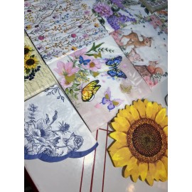 Unbranded Paper Napkins For Decoupage Crafting LOT Of 18 Flower Styles