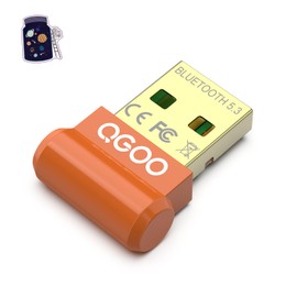 USB Bluetooth Adapter for PC - QGOO Bluetooth Dongle 5.3 EDR, Wireless Bluetooth Receiver for Desktop Computer Laptop Bluetooth Windows 8.1/10/11（orange-075）