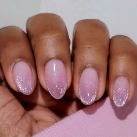 Rchovsam Short Press on Nails Square Fake Nails Purple Gradient Designs Nails Press Ons Acrylic Full Cover Gel False Nails Gift for Women 24pcs