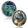 YRCKUDZKG Brave Wolf 3 Year Sobriety Coin - One Day