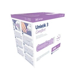 Owen Mumford Unistik 3 Safety Lancets (28G), 200 Count