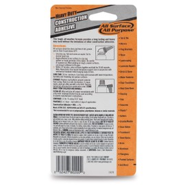 Gorilla 2-Pack Heavy Duty Construction Adhesive, 2.5 Ounce Squeeze Tube, White