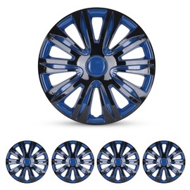 WOLFSTORM 4-Pack 13 Inches Wheel Rim Cover Hubcaps,Redesign Fashion Style Replacement Hubcaps,Car Truck SUV Hub Accessories, Blue&Black