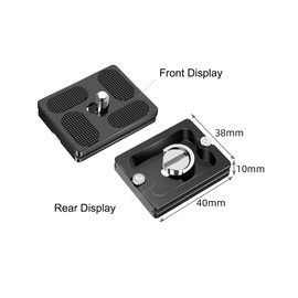 40mm Quick Release Plate for DSLR Cameras, Aluminum Alloy Universal Tripod Mount Plate Secure Locking Compatible with Canon Nikon Sony DSLR and Mirrorless Cameras