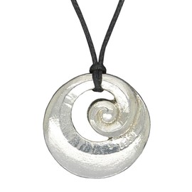 Kiwi en France Maori Spiral Pendant, Surfer Spiral Pendant, New Zealand Necklace, Designed in New Zealand, Hand Cast by William Sturt, Made from Lead-Free German Pewter, Tin, Sturt