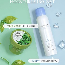 Mascarilla de Barro de T Verde de 100 G, Mascarilla Facial Exfoliante para la Cara Y la Piel para la Eliminacin de Puntos Negros Y Acn, Rica en Polvo 