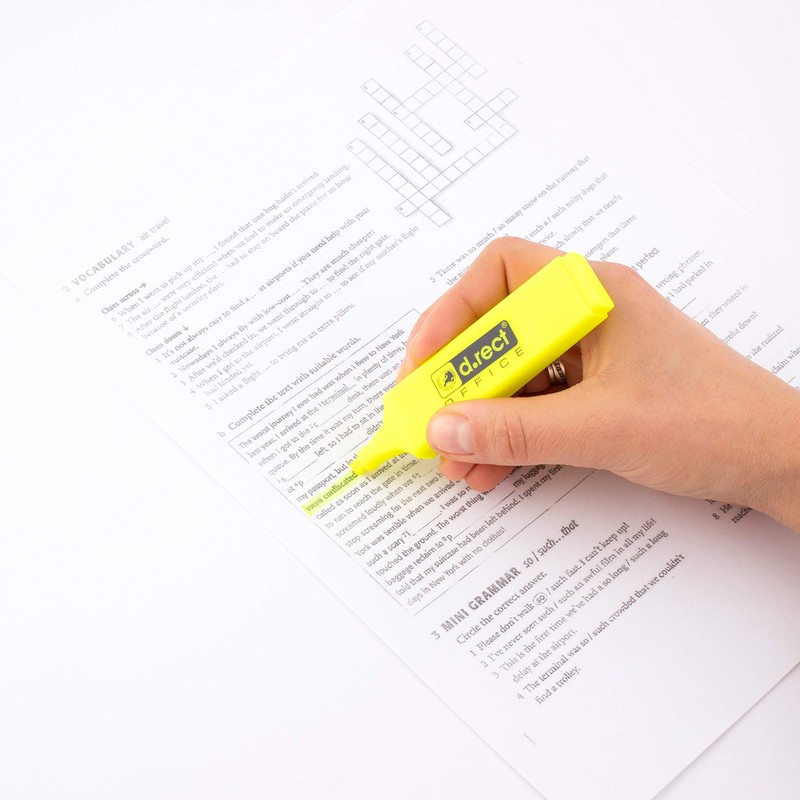 D.RECT 1127 Highlighters with Chisel Tip Pack of 6