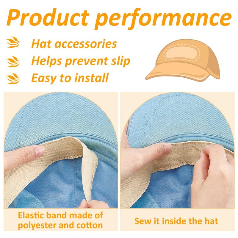 BENECREAT 8Pcs 2 Colors Hat Size Tape Hat Size Reducer
