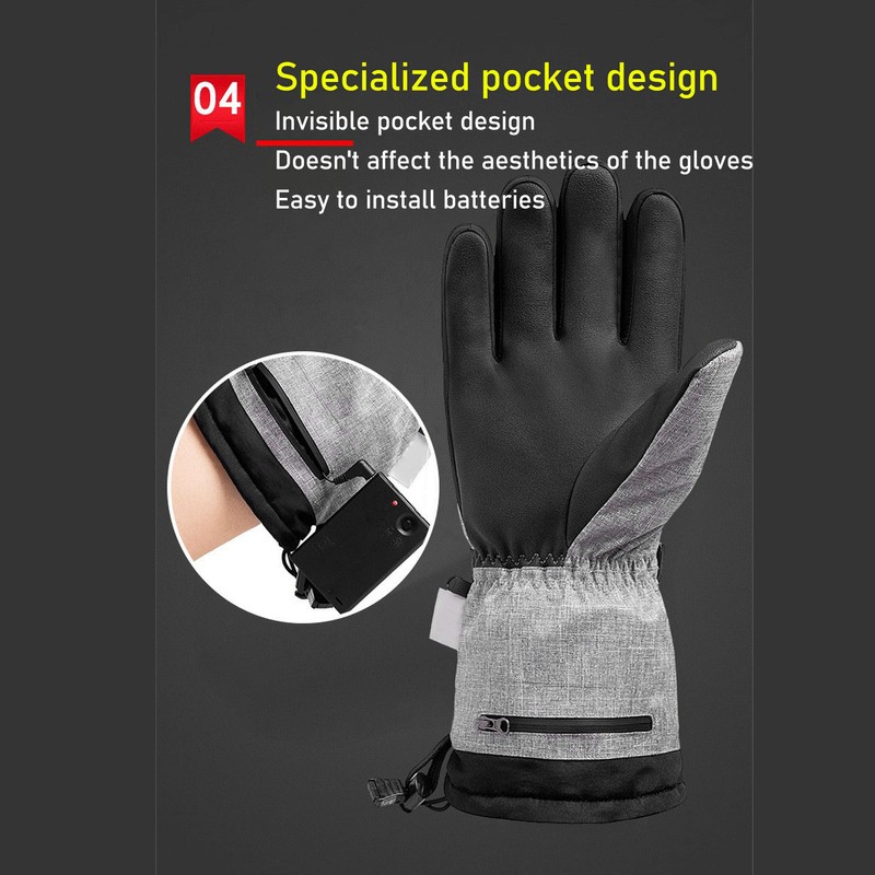1 Pair Heated Gloves Smart Battery Powered Winter Warm Gloves