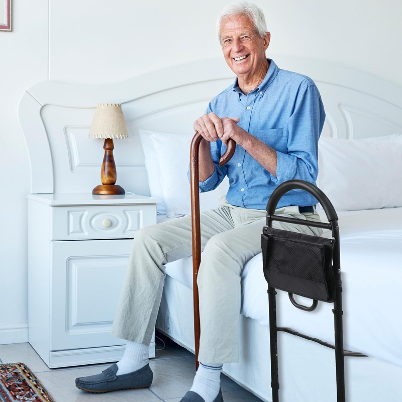 Vaunn ASTM Safety Approved Bed Rail: Adjustable Safety Assist Rail