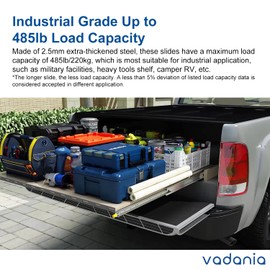 VADANIA 32" Industrial Grade Heavy Duty Drawer Slide with Lock #VD2576, 3" Widening Up to 414lb Load Capacity, 3-Fold Full Extension, Ball Bearing Lock-in & Lock-Out, Side Mount, 1-Pair
