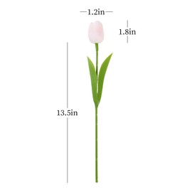 ucky Light Pink Artificial Flowers - 40 Pcs Tulips Realistic Touch Spring Summer Fake Flowers, for Home Decor, Outdoor Garden Parties and Wedding Decorations, Mother's Day, Easter Gifts