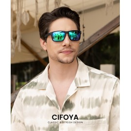CIFOYA Sunglasses-for-Men Polarized Mens Sunglasses: Classic Sun Glasses with UV400 Protection for Driving Golf Fishing