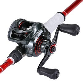 Sougayilang MAX Baitcasting Reel 8.0:1 High Speed Gear Ratio Fishing Reel 18LB Carbon Fiber Drag Baitcaster Reels with Magnetic Braking System for Saltwater Freshwater Fishing-L