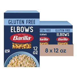 Barilla BARILLA Gluten Free Elbows Pasta, 12 Ounce (Pack of 8) - Non-GMO Gluten Free Pasta Made with Blend of Corn & Rice - Vegan Pasta