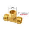 Joywayus Brass Pipe Fittings 3/4"NPS Male Forged Tee Pipe Tube