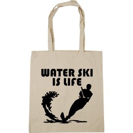 Hippowarehouse Water Ski Is Life Tote Shopping Gym Beach Bag 42cm x38cm, 10 litres