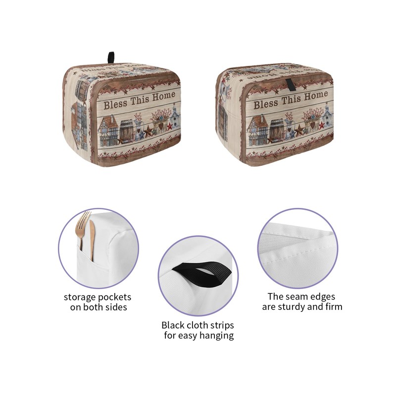 Country Star Toaster Cover 2 Slice, Small Kitchen Appliance Covers,