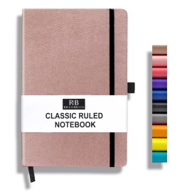 R|B RICCO BELLO RICCO BELLO Classic College Ruled Notebook | Faux Leather Hardcover Lined Wri...