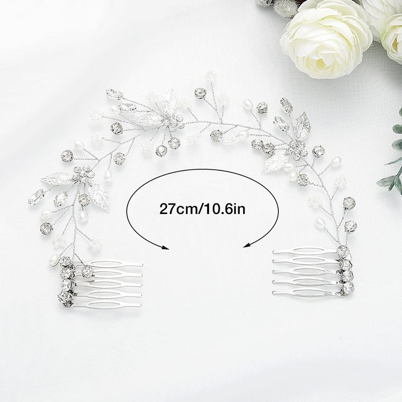 Gorais Peines de novia de cristal para el pelo de