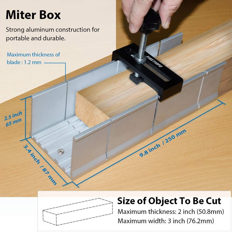 FIRSTINFO H5441 Metal Aluminum Miter Box 9.8 Inch Mitre Box