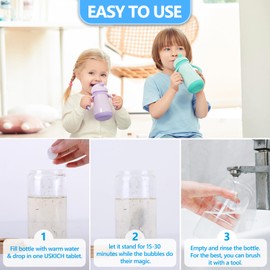 USKICH Water Bottle Cleaning Tablets-48 Pack, Bottle Bright Cleaner Tabs for All Stainless Steel, Hydration Bladders, Thermos and Glass Drinking Containers,Natural Ingredient Removes Stubborn Stains & Odors