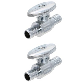 XFITTING 1/2 Inch Pex Mini Straight Ball Valve, Full Port, 1/4 Turn, Brass, 24-1-1=2X, 2 Pieces