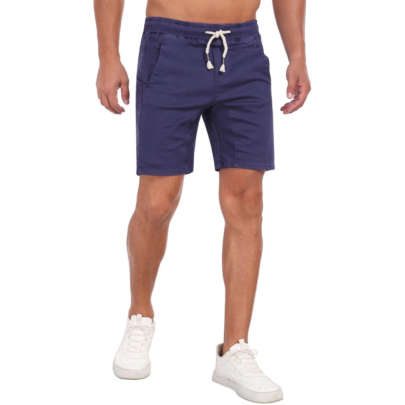 Chino Shorts Men 7 Inch Mens Shorts Casual with Elastic
