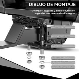 LYSSIID Abrazadera Antivibraciones De Enganche,Estabilizador De Apriete De 1.25 Y 2 Pulgadas,Estabilizador De Gancho Resistente, Aislante De Goma Y Protección De Doble Capa Antioxidante (Ferroso)