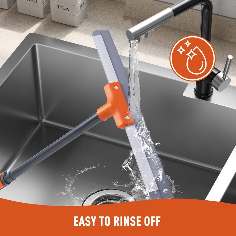CLEANHOME Rubber Floor Squeegee for Concrete Floor, Tile Floor, Metal