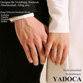 YADOCA 925 Silver Women's Engagement Ring Wedding Rings Engagement Rings Women Thumb Ring Simple Band Silver Gold Ring for Women Jewellery Gifts for Women Size 49-62, Sterling Silver