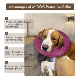 MIDOG Dog Cone Collar for After Surgery, Pet Inflatable Collar Soft Protective Recovery Cone for Dogs and Cats to Prevent Pets from Touching Stitches, Wounds and Rashes
