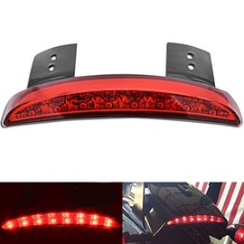 NATGIC 1PC Motorcycle Tail Light Chopped Rear Fender Edge LED Brake Light License Plate Light Stop Running Light for Har*ley Sport-ster XL 883N 1200N XL1200V XL1200X (Red Shell)