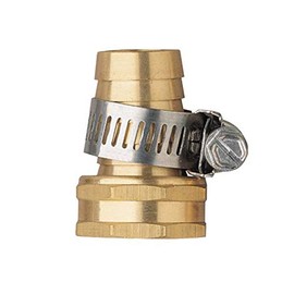 2 Pack Brass 1/2 Inch Female Thread Garden Hose Connectors Repair Mender with Clamps