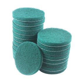 JUNLIXN 5 Inch 180 Grit Drill Brush Scrubber Scouring Pads, 20 Pcs Hook & Loop Power Scrubber Scouring Pad for Rotary Tools, Random Orbital Sander (Green)