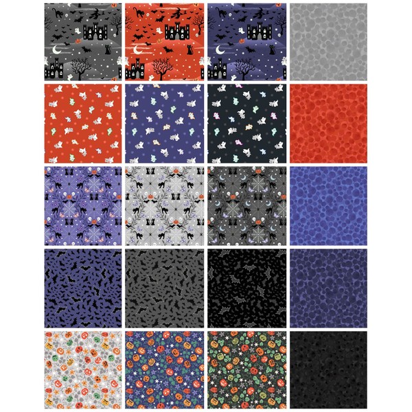 Lewis&Irene Castle Spooky Fabric Collection 20 Piece Fat Quarter Bundle