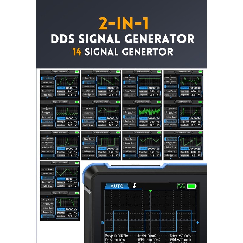 【Upgraded DSO153 Plus 10X Probe】 2 in 1 Oscilloscope/DDS Signal