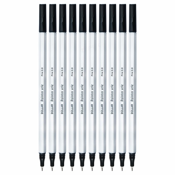 DOLLAR XFine Fineliner Pens, BLACK, Ultra Fine Point (0.3mm), Pack