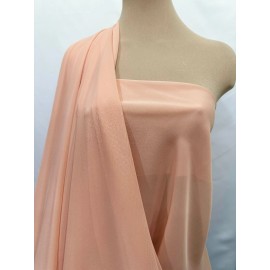 CREPE GEORGETTE CHIFFON FABRIC PEACH 4122  60" BTY CLOTHING,  SEMI SHEER
