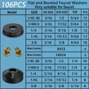 ZDBB 106 pcs Flat and Beveled Faucet Washers and Brass
