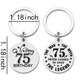 75th Birthday Gifts for Men Birthday Keychain for Him Funny Gag Gifts for Dad Grandpa Birthday Gift for Husband Brother Birthday Gifts for Best Friend Uncle 75 Year Old Man Birthday Gift Ideas